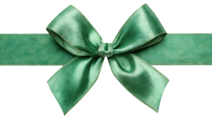 Blank gift card with green ribbon bow isolated on transparent background, high-resolution PNG cutout, rectangular voucher mockup with copy space, holiday present coupon template, front view