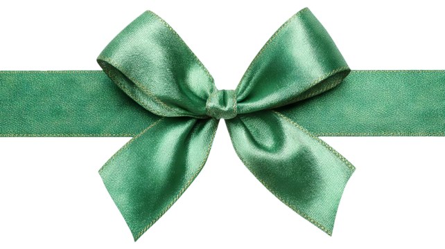 Blank gift card with green ribbon bow isolated on transparent background, high-resolution PNG cutout, rectangular voucher mockup with copy space, holiday present coupon template, front view - Powered by Adobe