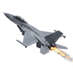 Photo of a Gray Jet Airplane in Flight Against a White Background