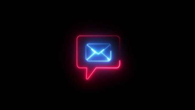 New Message Or Mail Motion. envelope icon in white screen. message alert, incoming notification, Sending mail sign, Email notification symbol, Envelope line. 4k video