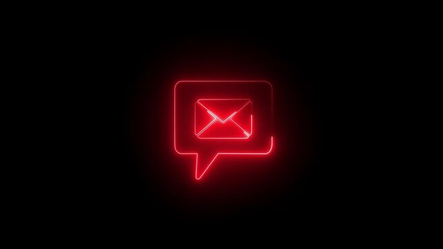 New Message Or Mail Motion. envelope icon in white screen. message alert, incoming notification, Sending mail sign, Email notification symbol, Envelope line. 4k video