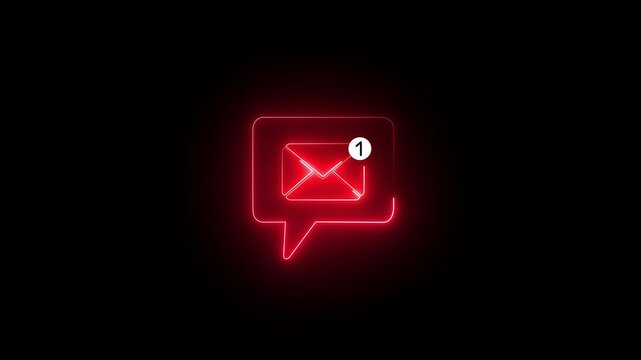 New Message Or Mail Motion. envelope icon in white screen. message alert, incoming notification, Sending mail sign, Email notification symbol, Envelope line. 4k video