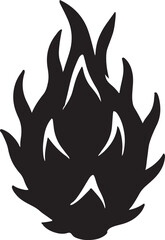 Silhouette vector of a dragon fruit, ideal for tropical, exotic, fresh, and healthy food design projects.