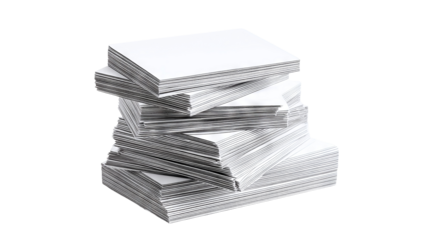 Stack of blank business cards mockup — high-resolution, isolated with transparent background feel for easy cutout, clean minimal studio lighting, front and edge view template with copy space