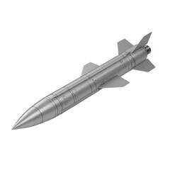 Isolated Silver Missile Weapon on Transparent Background Photo
