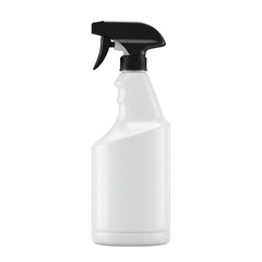 Isolated Spray Bottle Photo with White Container and Black Sprayer