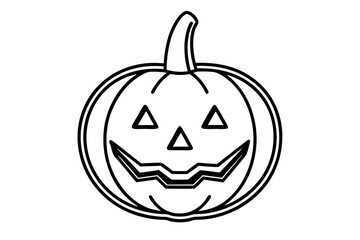 line art jack o lantern silhouette vector illustration