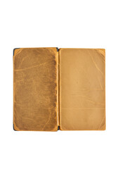 Illustration of Open Vintage Book Pages with Textured Brown Background