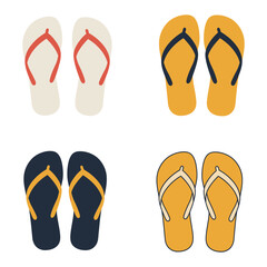 Colorful Flip Flop Collection for Summer Beach and Vacation Vibes, Flat vector 
