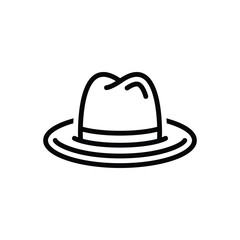 Black line icon for hat