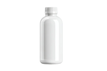 Fototapeta premium White plastic bottle mockup — high-resolution isolated PNG cutout on transparent background for packaging design, label preview, cosmetic or pharmacy branding, e-commerce product listings