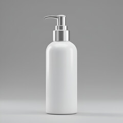 Isolated White Bottle Dispenser Product On Light Grey Background