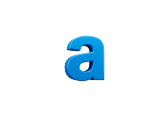 Isolated 3D Rendered Blue Letter A with Transparent Background