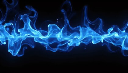 A dark blue smoke background with a black background