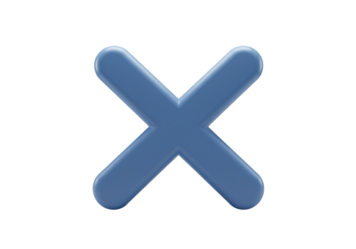 Isolated Blue Cross Shape on Transparent Background Illustration