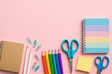 school stationery isolated on white