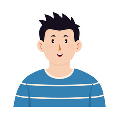 Illustration of Avatar Man with Striped Shirt