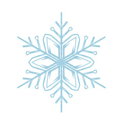Isolated Blue Snowflake Illustration On Transparent Background Vector Design