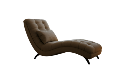 Isolated Brown Chaise Lounge with Pillow on a Black Background Photo
