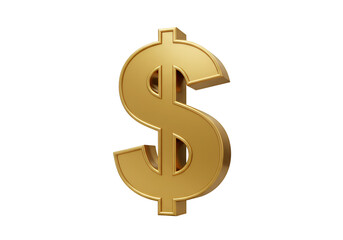 Fototapeta premium Isolated 3D Render Of A Golden Dollar Symbol On A Transparent Background
