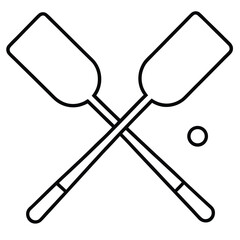 Dynamic line art of two crossed pickleball paddles ideal for sports advertising and event banners
