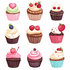 Ice cream pattern. Exquisite vector patterns