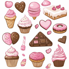 Ice cream pattern. Exquisite vector patterns