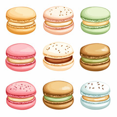 Macaron cookie pattern. Exquisite vector patterns