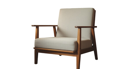 Fototapeta premium Isolated 3D Render of a Cozy White Fabric Chair On Transparent Background