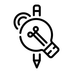 design thinking line icon