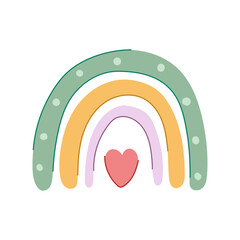 handmade baby boho rainbow cartoon vector illustration