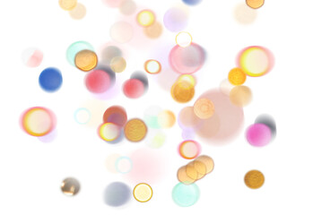 Abstract camera lens flare effect cutout on transparent background