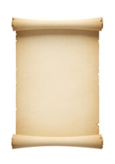 Isolated Antique Parchment Scroll on Black Background Photo