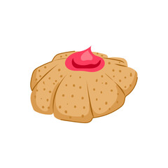 oatmeal biscuit cookie cartoon vector illustration