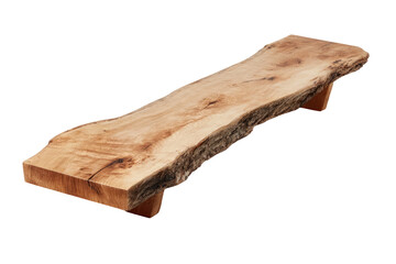 Long, slab-style wooden coffee table with natural wood grain