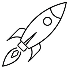A dynamic illustration of a powerful rocket ship ascending into space with a vibrant fiery exhaust trail