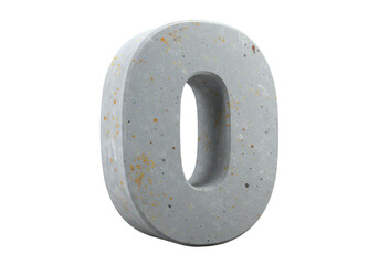 Isolated Concrete Number Zero 3d Illustration Isolated On Black Background