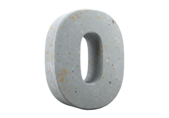 Isolated Concrete Number Zero 3d Illustration Isolated On Black Background