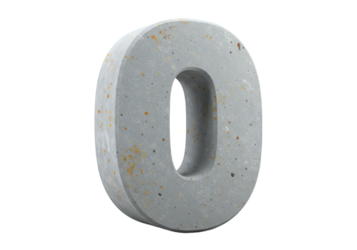 Isolated Concrete Number Zero 3d Illustration Isolated On Black Background