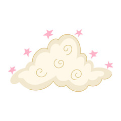 hippie boho cloud cartoon vector illustration