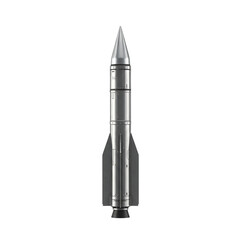 Metallic Missile Illustration Isolated on Transparent Background Technology