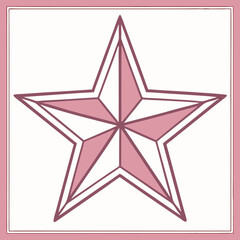 Obraz premium Star vector in rose shades suitable for various designs, logo creation, festive graphics, invitations, stationery, and branding materials.