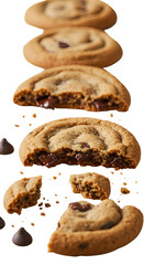 Photo of Delicious Chocolate Chip Cookies with Transparent Background