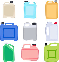 canister plastic set cartoon vector illustration