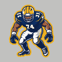 illustration of an American football player as a mascot © ataya