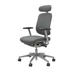 Modern Gray Office Chair Isolated on Transparent Background Illustration