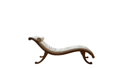 Obraz premium Isolated Elegant White Chaise Lounge Furniture on Transparent Background