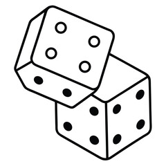Illustration of two dice one stacked directly on top of the other presented in a clean vector design format