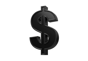 Obraz premium Isolated Black Dollar Symbol on Transparent Background Illustration