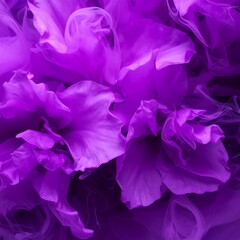 Fototapeta premium Close-up of vibrant purple, ruffled fabric resembling petals